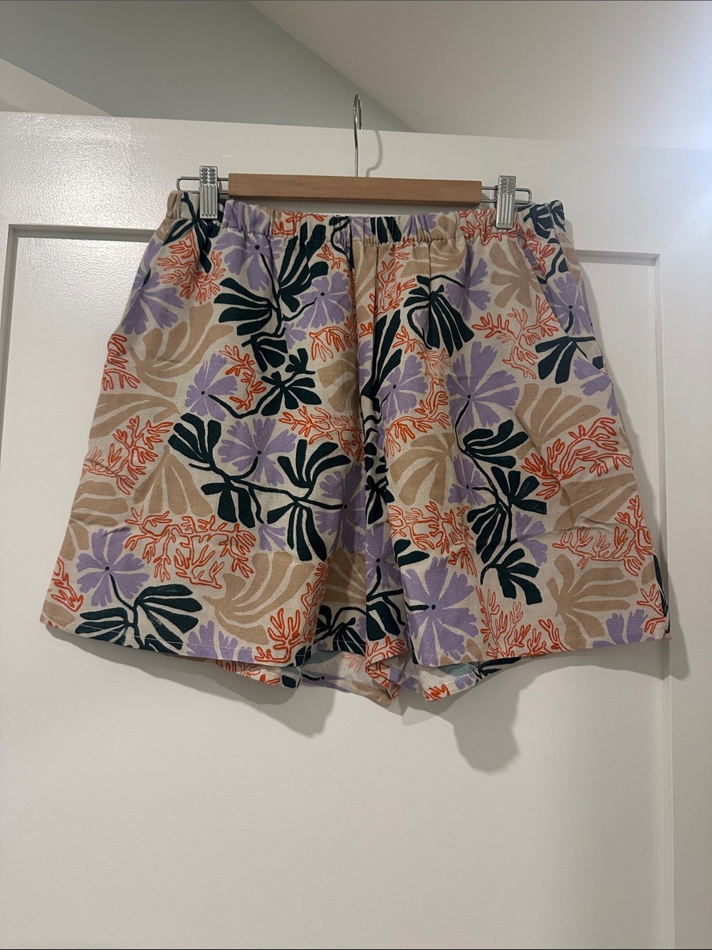 Eve Gravel Print Cotton Shorts - size L